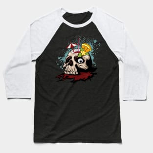 Summer Skull Pina Colada Baseball T-Shirt